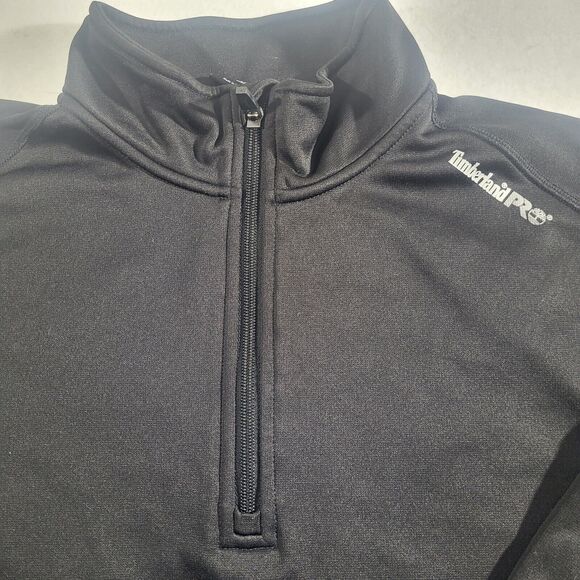 Timberland Pro Original Fit Sweatshirt Men Large 1/4 Zip Fleece Black - Picture 6 of 6